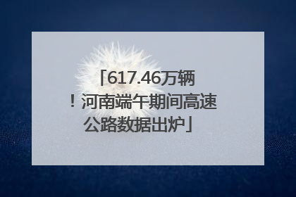 617.46万辆！河南端午期间高速公路数据出炉
