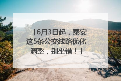 6月3日起，泰安这5条公交线路优化调整，别坐错！